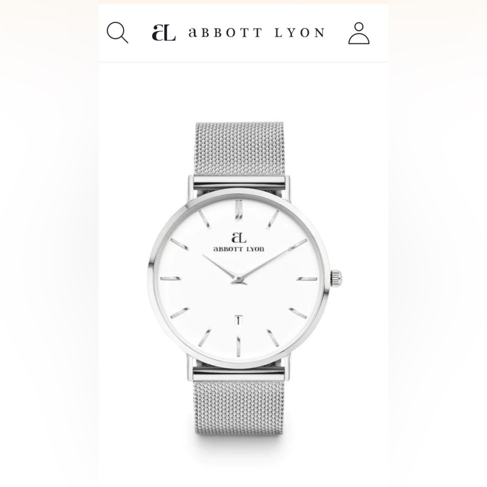 NWT Abbott Lyon silver chain Kensington 40 watch